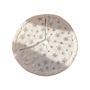 48" double sided white knitted jacquard christmas tree skirt elegant holiday decoration